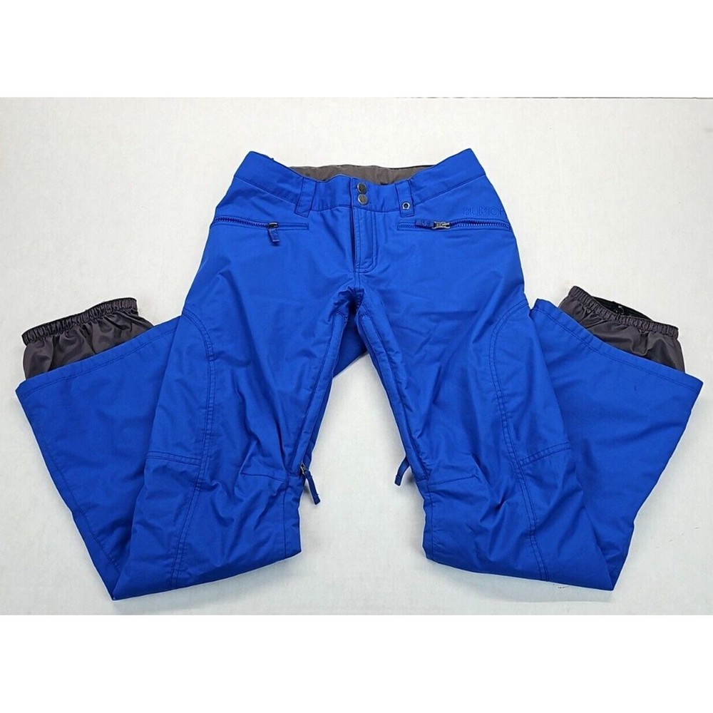 Burton DryRide Snow Pants Women's Size S Blue Snowboard Ski Nylon Zip Pockets